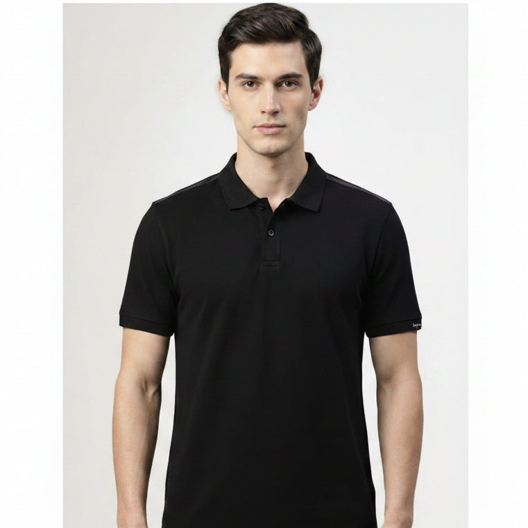 BST163 - Pepe Jeans Berlinn Polo T-Shirt - Black front view