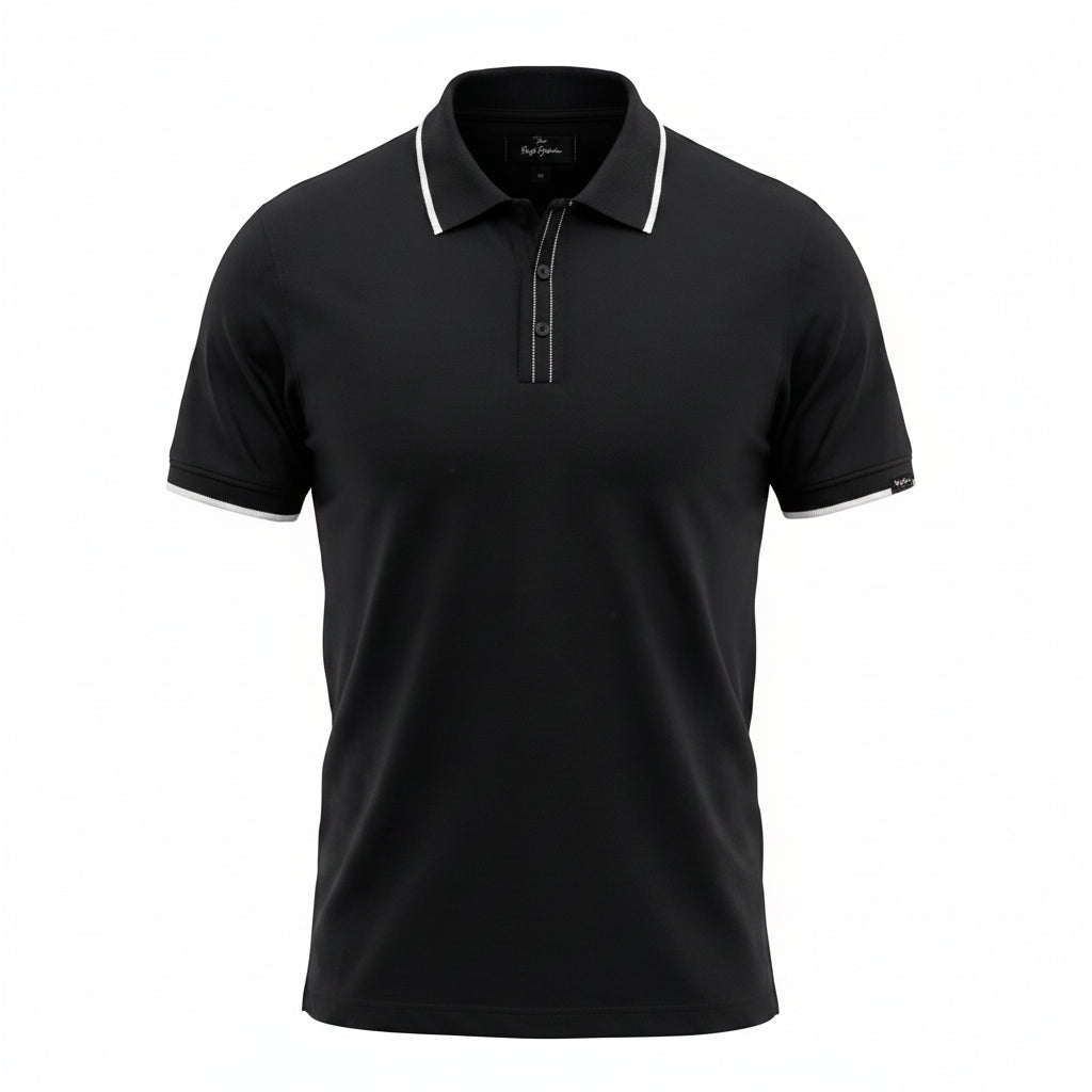 BST164 - Pepe Jeans Madrid Tipping Polo T-Shirt - Black product view