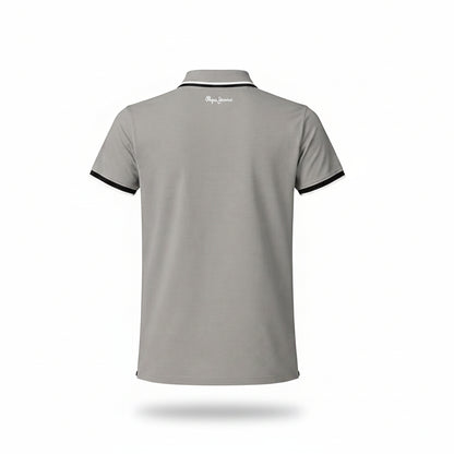 BST164 - Pepe Jeans Madrid Tipping Polo T-Shirt - Grey back view
