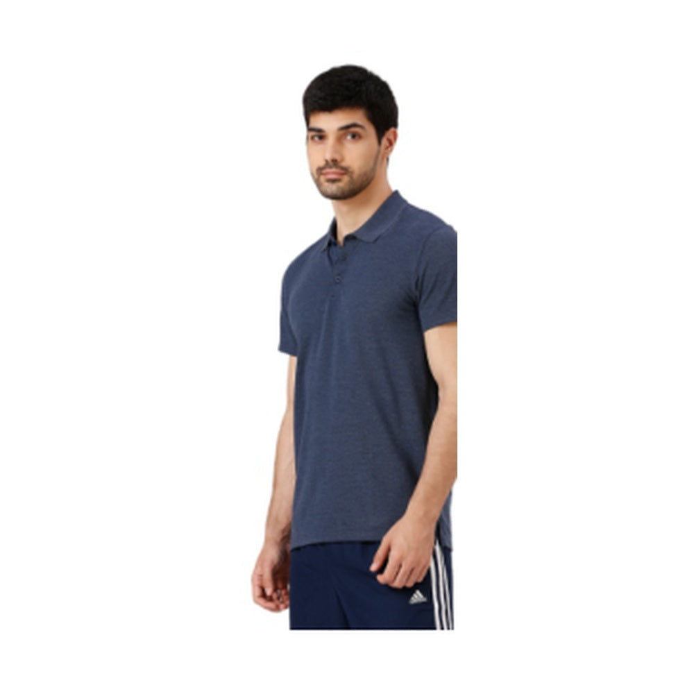 BST169 - Adidas Base Poly Cotton Polo T-Shirt - Navy front view