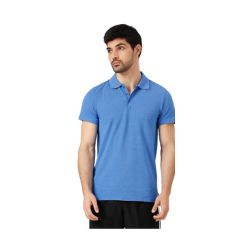 BST169 - Adidas Base Poly Cotton Polo T-Shirt - Blue front view