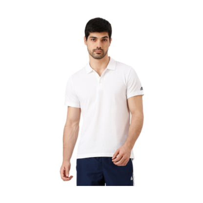 BST170 - Adidas HI Poly Cotton Polo T-Shirt - White front view