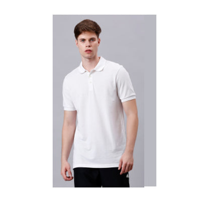 BST171 - Adidas BS Poly Cotton Polo T-Shirt - White front view