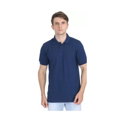 BST171 - Adidas BS Poly Cotton Polo T-Shirt - Blue front view