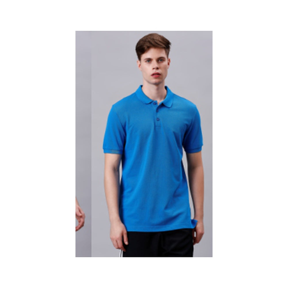 BST171 - Adidas BS Poly Cotton Polo T-Shirt - Royal Blue front view