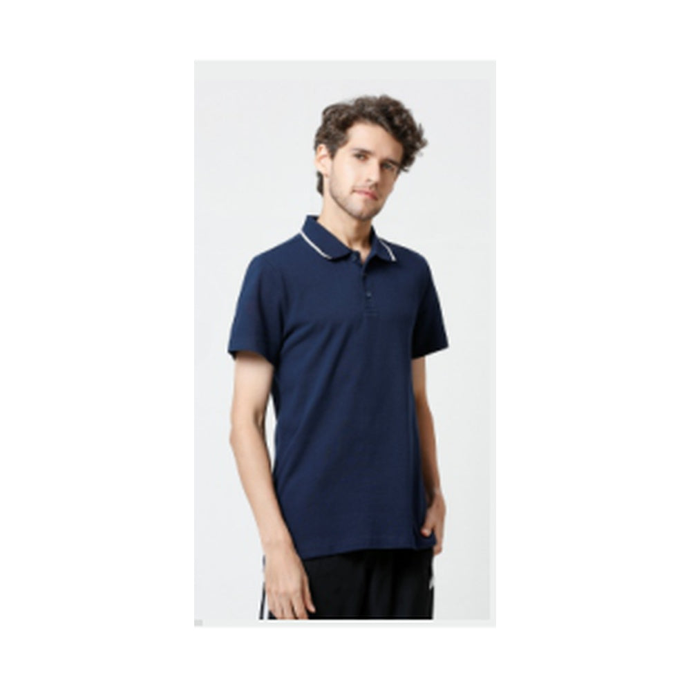 BST172 - Adidas 100% Cotton Tipping Polo T-Shirt - Navy Blue front view