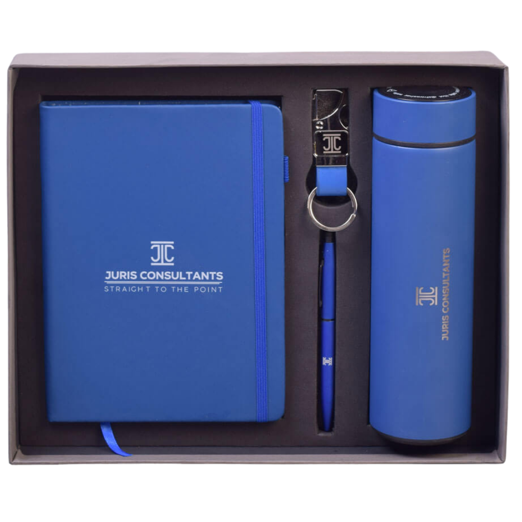 EJK114- 4-IN-1 Gift Set | Notebook | Pen | Keychain | Temperature  Bottle