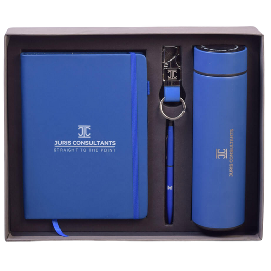 EJK114- 4-IN-1 Gift Set | Notebook | Pen | Keychain | Temperature  Bottle