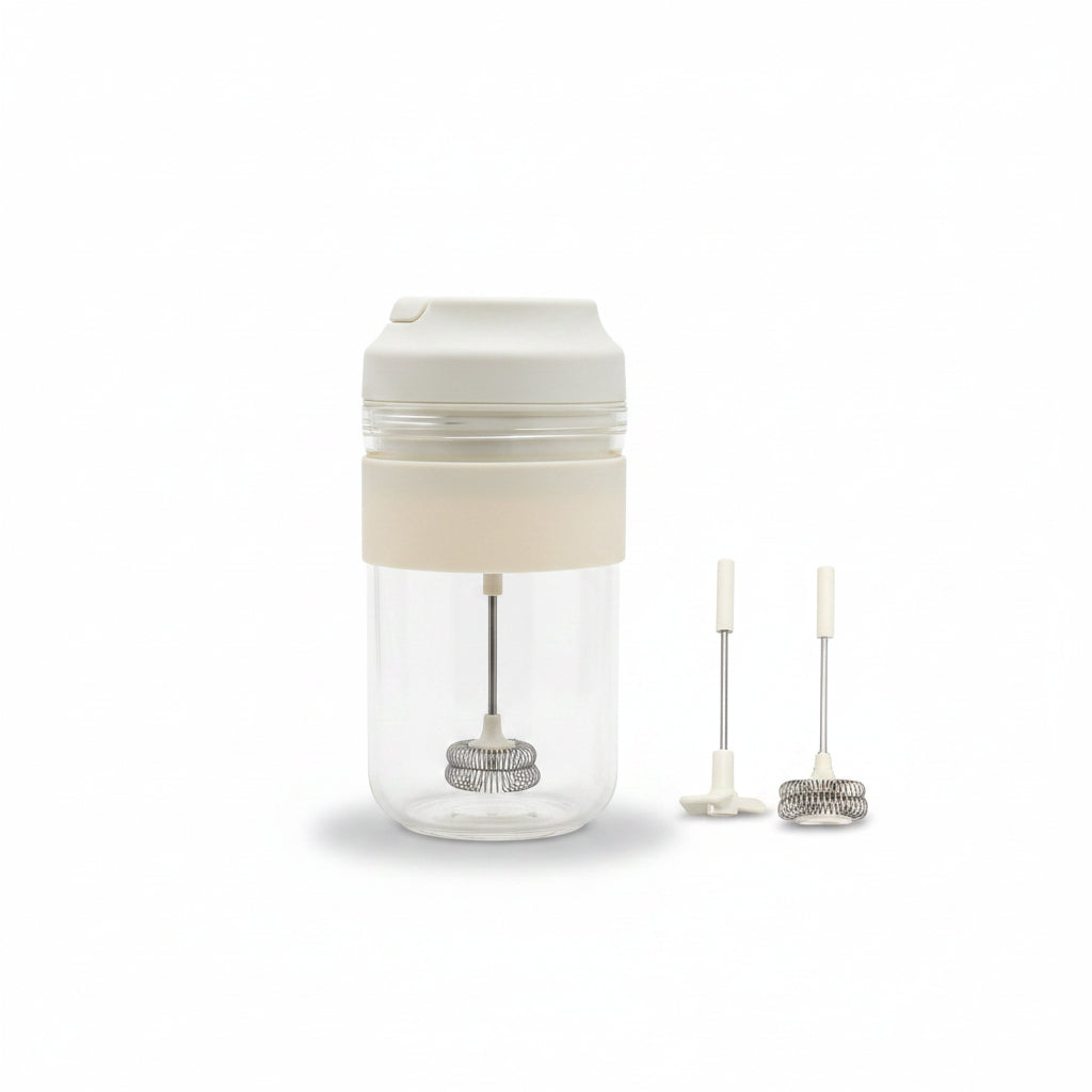 BSDW51- FUZO Brewster Borosilicate Mug| Frother Stirrer | Beater