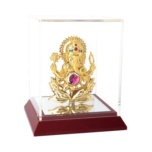 Ganesha in Cabinet with Red Base