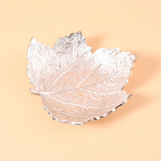 CD273 silver leaf-shaped bowl