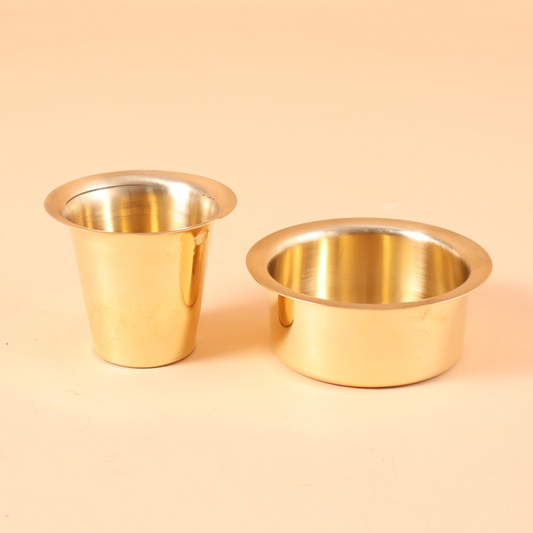 CD276 brass bowl and tumbler serveware set