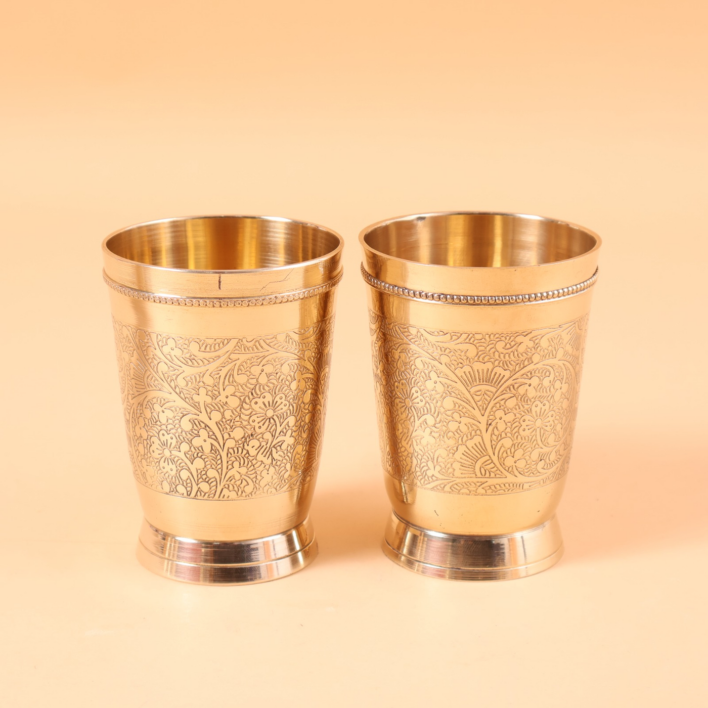 CD277 set of two engraved brass tumblers