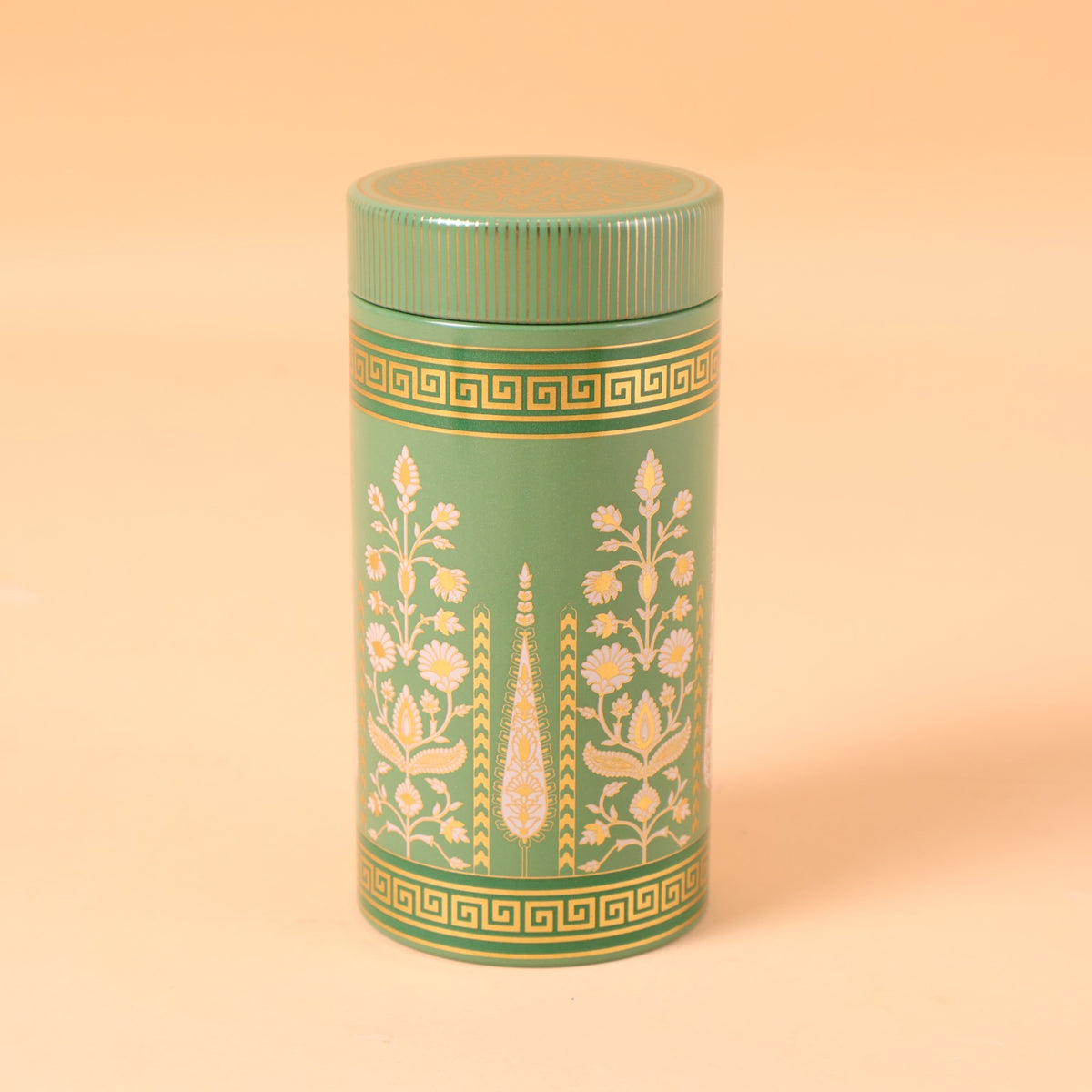 Green Floral Decorative Canister