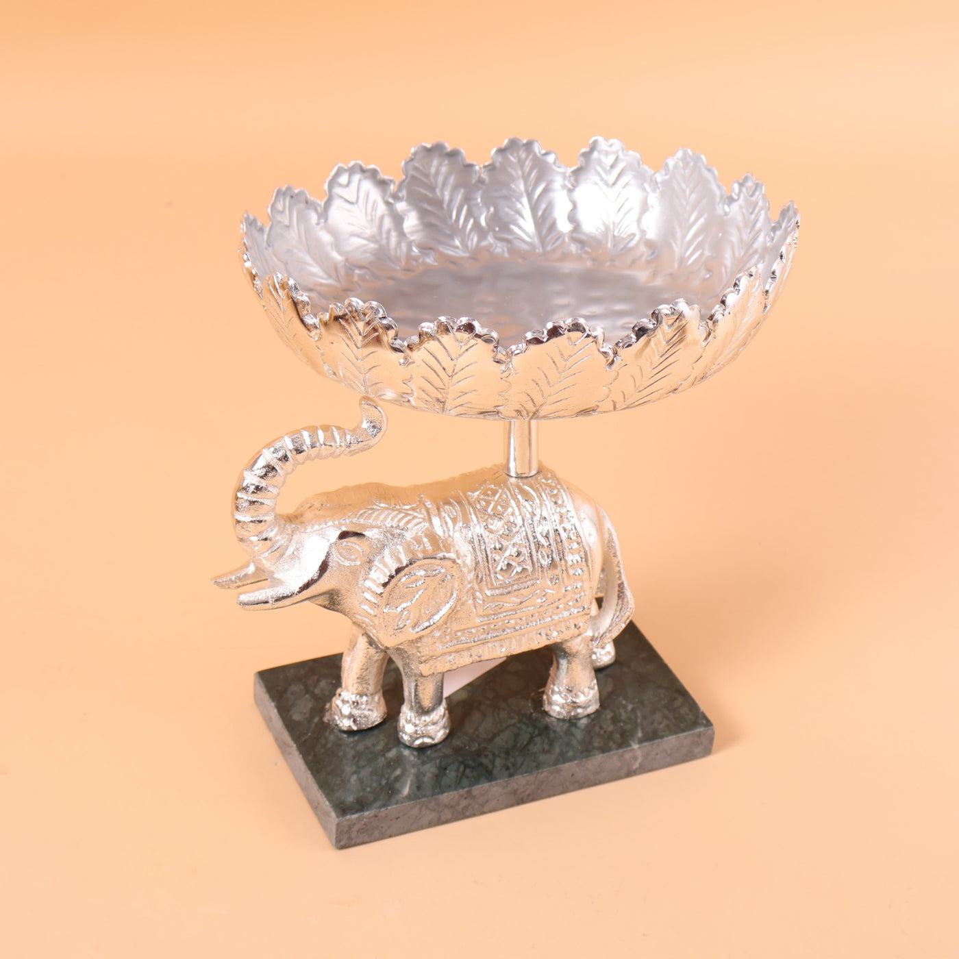 CD297 - Silver Elephant Decorative Bowl Stand with Gift Box image 1