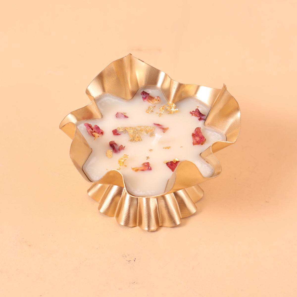 CD302 - Brass Lotus Candle Holder image 2