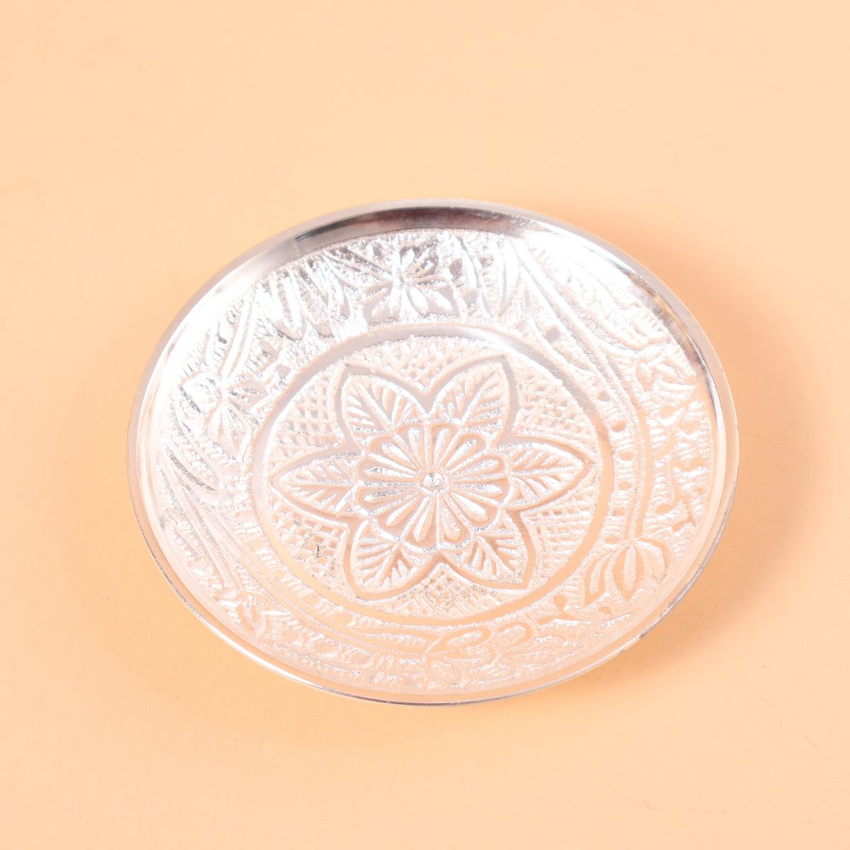 CD305 - Silver Diya and Plate Gift Set image 2