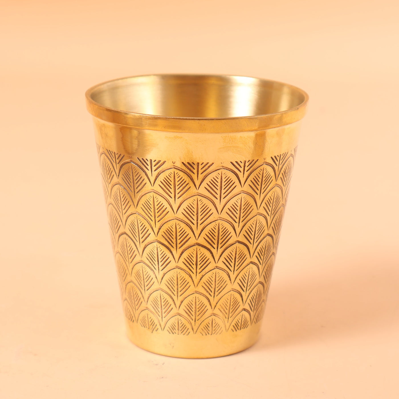 CD307 - Geometric Engraved Brass Tumbler Set of 2 image 1
