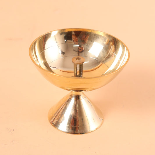 CD309 - Silver-Tone Pedestal Diya Set of 2 image 1