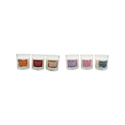 CD579 - SCENTED CANDLE 6 ASST FRAGRANCES 360GM