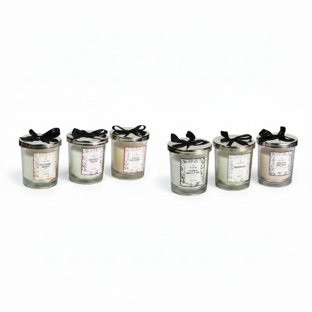 CD611 Botanist Scented Glass Candle 170 Gm With Metal Lid And Bow