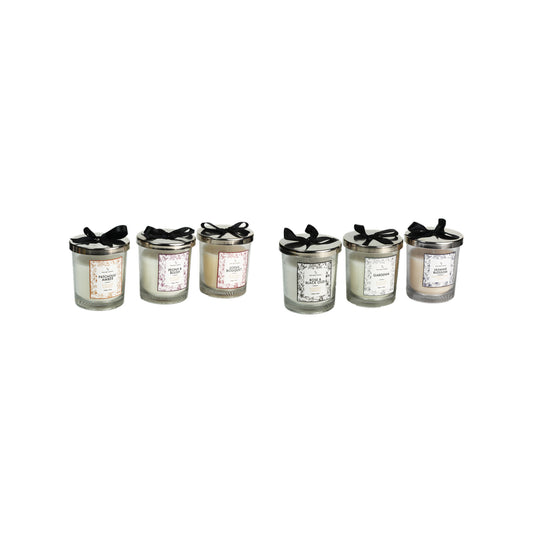 CD611 - BOTANIST SCENTED GLASS CANDLE WITH METAL LID WITH BOW