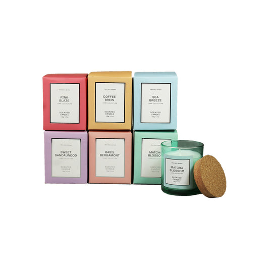 CD616 - LUME COLLECTION SCENTED GLASS CANDLE WITH CORK LID