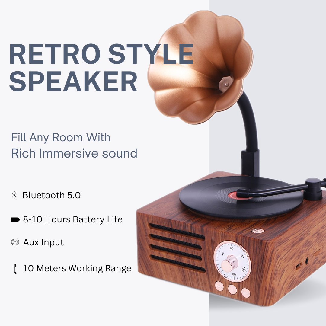 OG08- Retro Gramophone Bluetooth Speaker