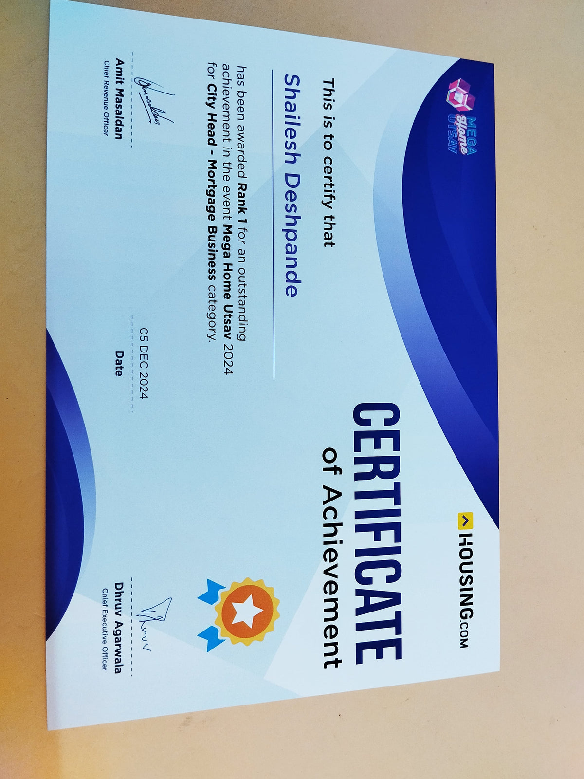 BSTM41- Housing Certificate