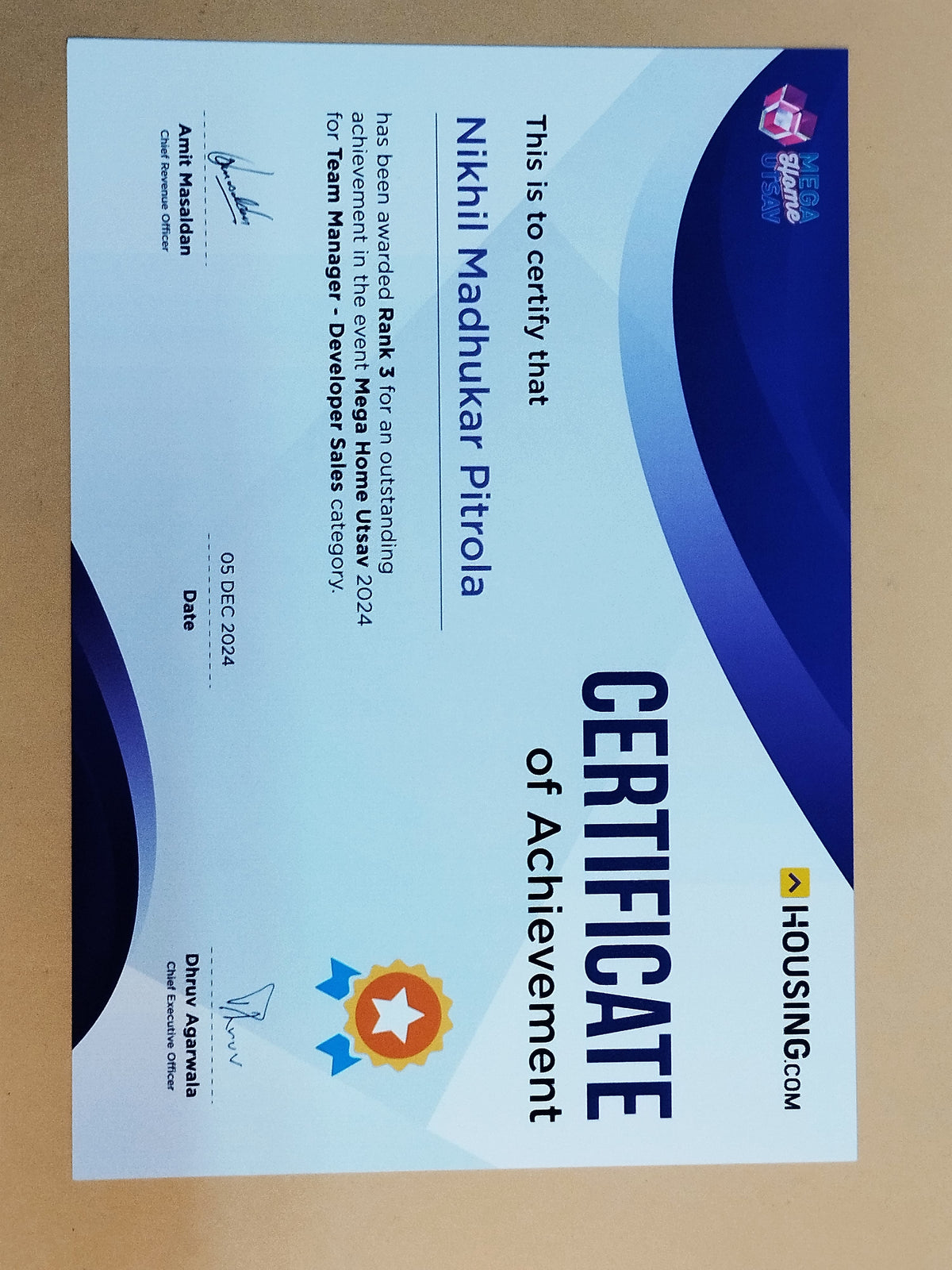 BSTM41- Housing Certificate