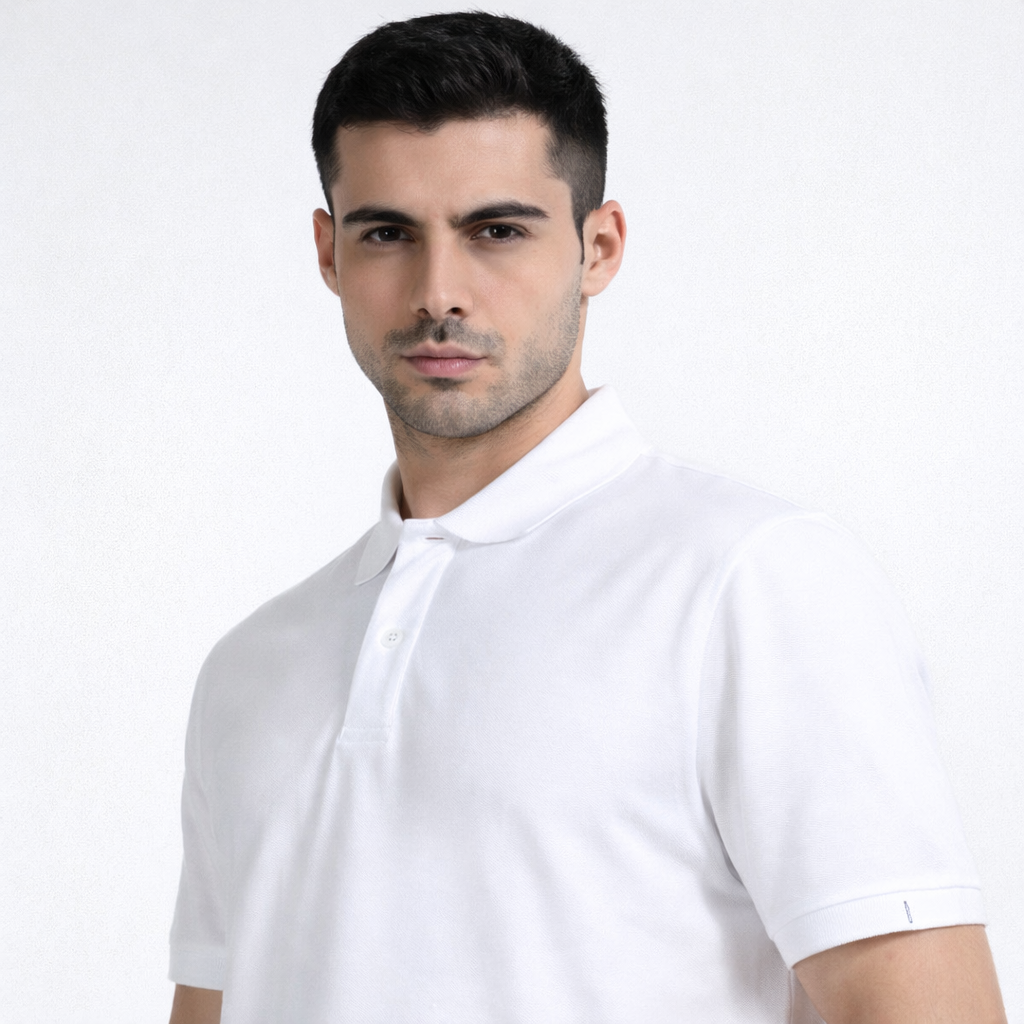 BST21- Mark & Spencer Jacquard Polo T-Shirt