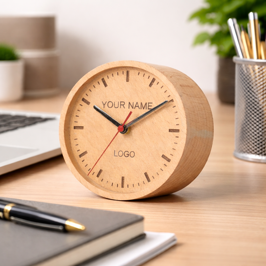 OE134 - Personalised Premium Wooden Desk Clock