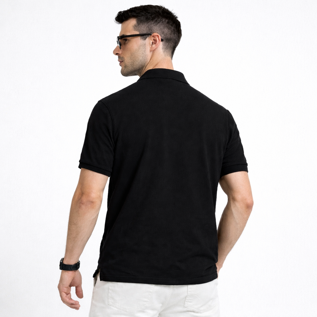 BST21- Mark & Spencer Jacquard Polo T-Shirt