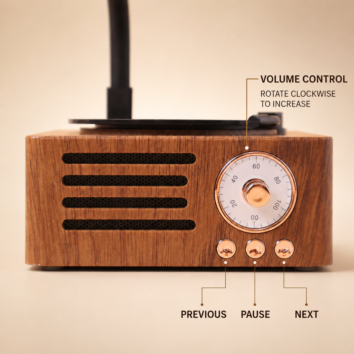OG08- Retro Gramophone Bluetooth Speaker