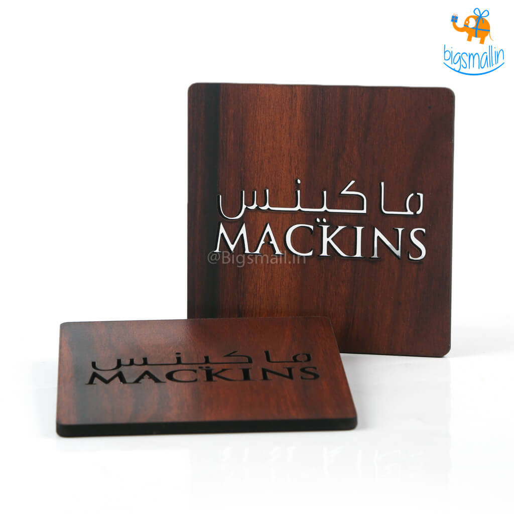 OE05- Customized Wooden Laser Cut Coaster (Set 0f 2)