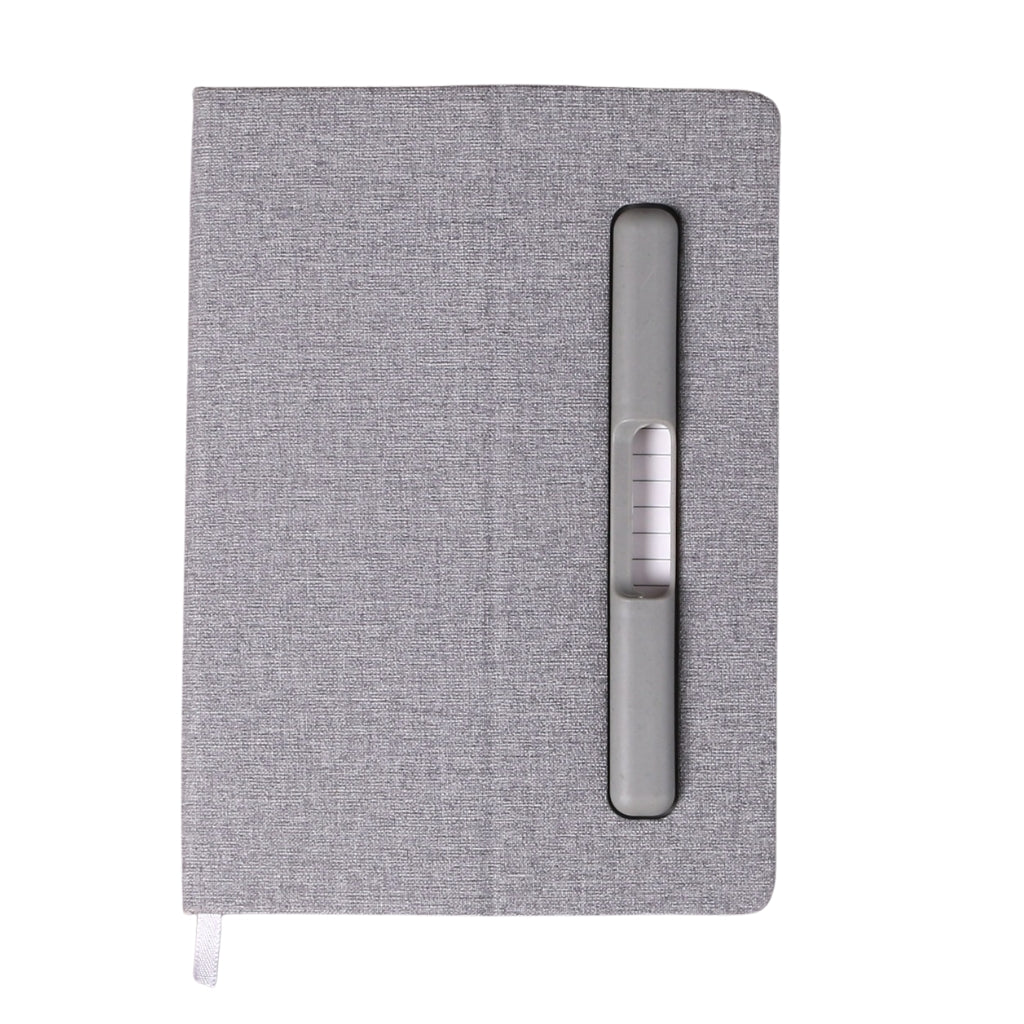 Grey Linen Pen Holder Notebook