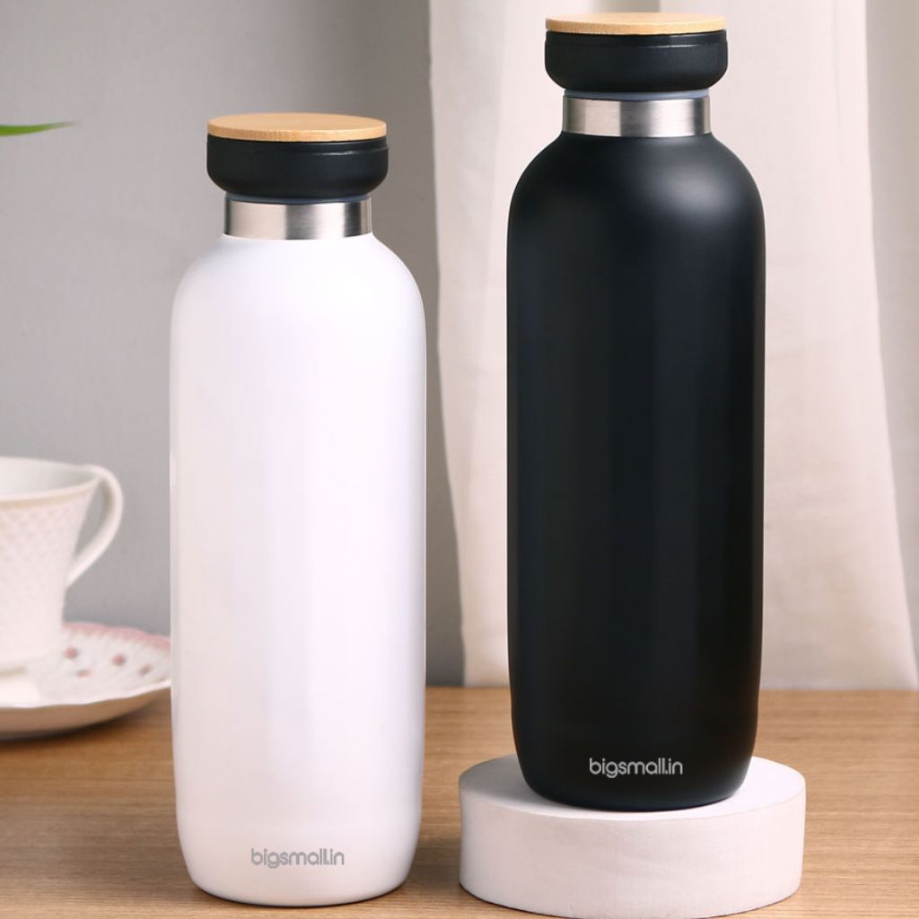 Stainless Steel Flask with Wooden Cap