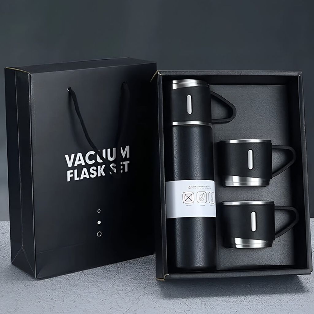 Black Vacuum Flask Set