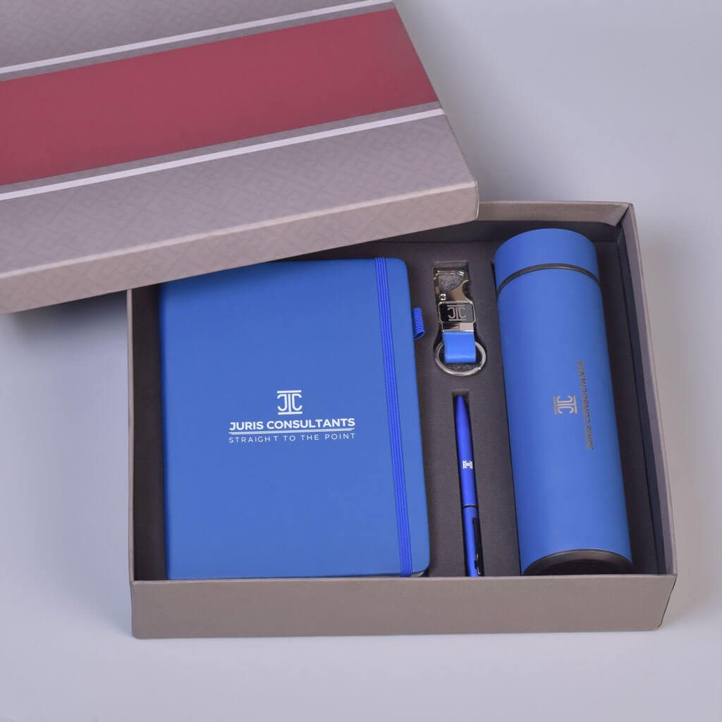 EJK114- 4-IN-1 Gift Set | Notebook | Pen | Keychain | Temperature  Bottle