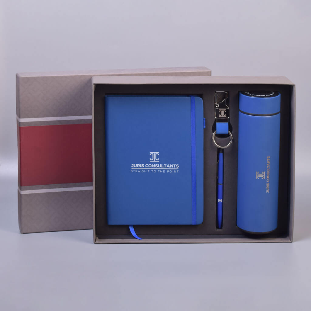 EJK114- 4-IN-1 Gift Set | Notebook | Pen | Keychain | Temperature  Bottle