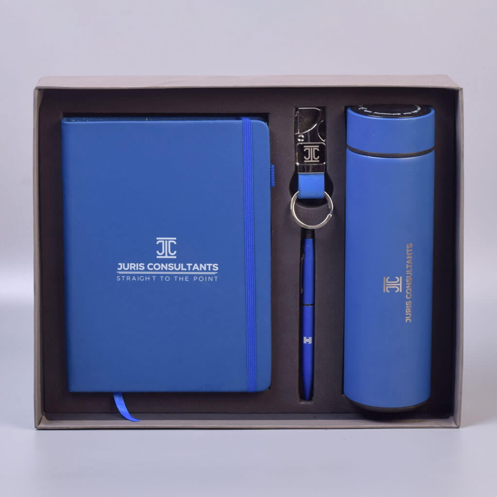 EJK114- 4-IN-1 Gift Set | Notebook | Pen | Keychain | Temperature  Bottle