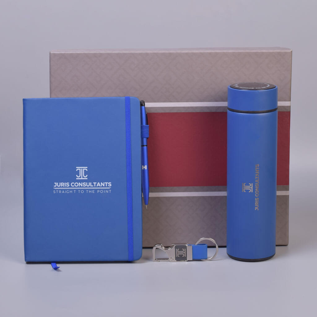EJK114- 4-IN-1 Gift Set | Notebook | Pen | Keychain | Temperature  Bottle