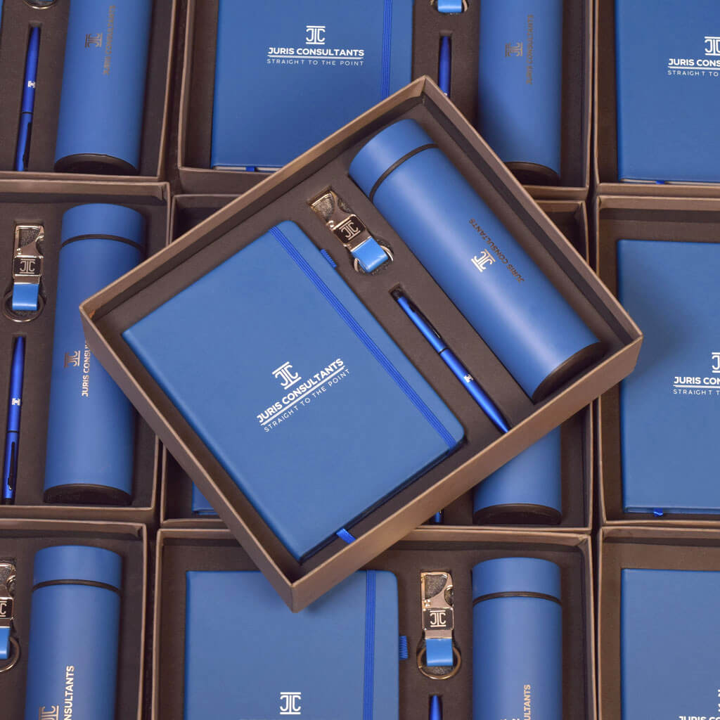 EJK114- 4-IN-1 Gift Set | Notebook | Pen | Keychain | Temperature  Bottle