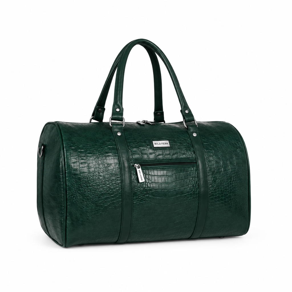 Fur Jaden Croc Weekender Duffle Bag - Forest Green