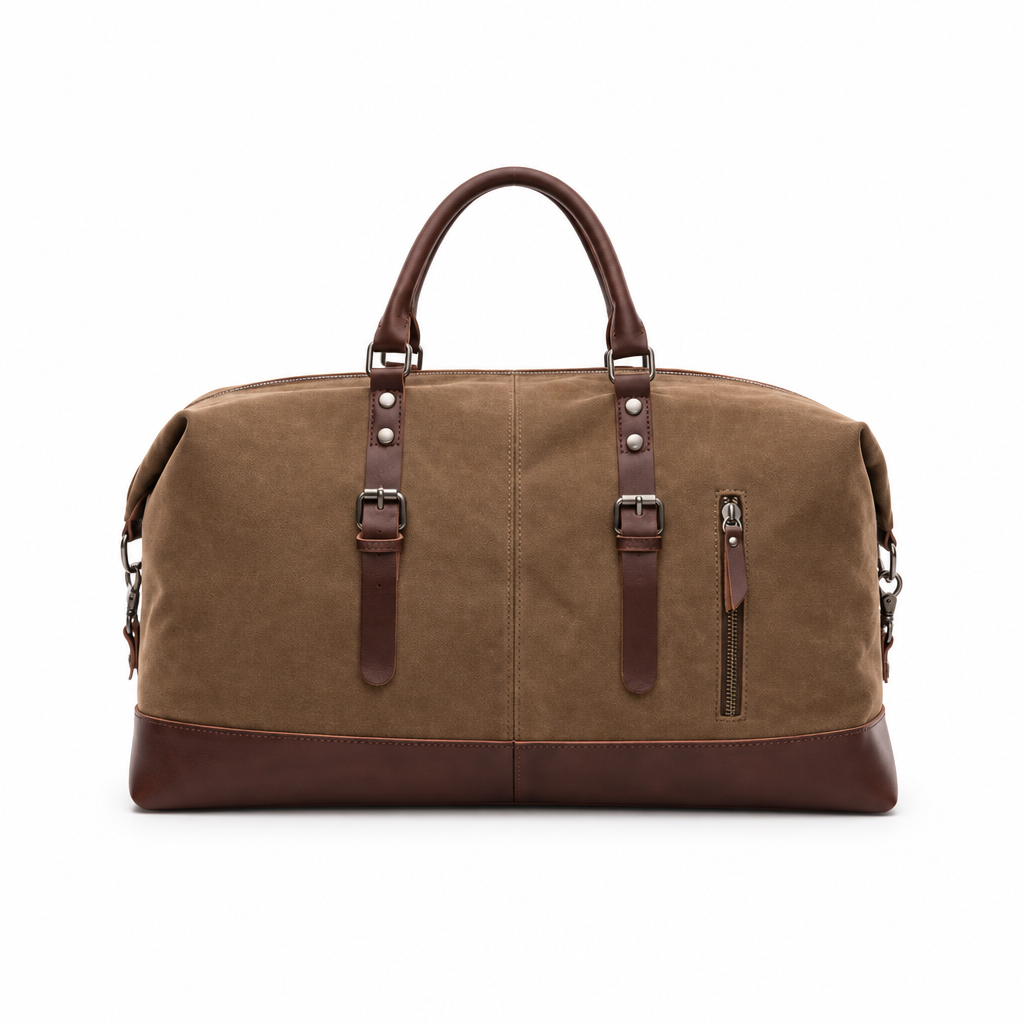 Fur Jaden Canvas Travel Duffle Bag - Tawny Brown