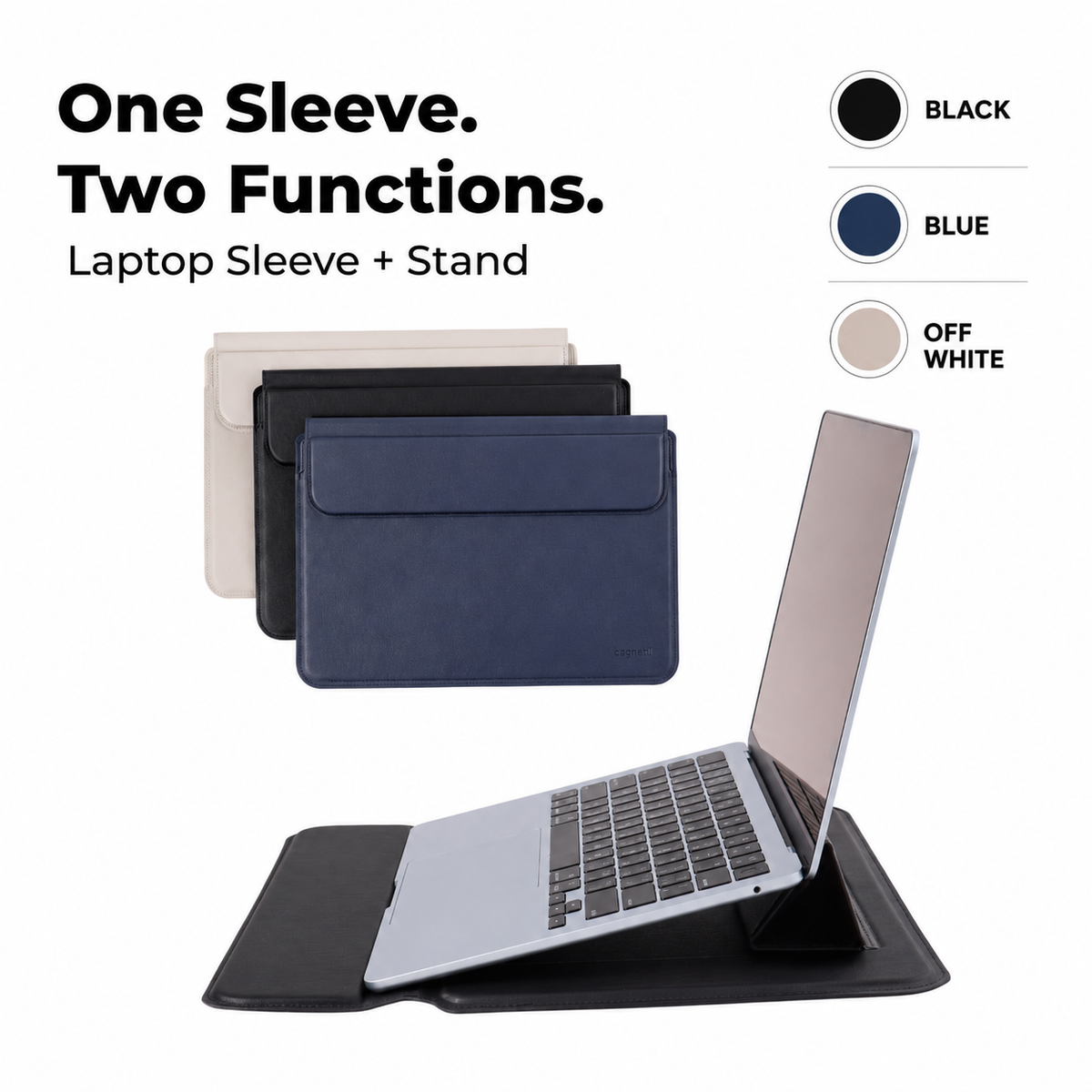 OG14- Elevate Pro Leather Laptop Sleeve with Magnetic Stand