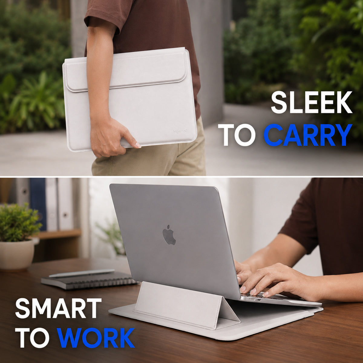 OG14- Elevate Pro Leather Laptop Sleeve with Magnetic Stand