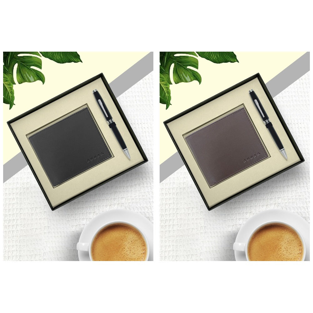 GS47 - Cross Coventry Black Lacquer BP Pen + Leather Card Wallet square catalogue product image