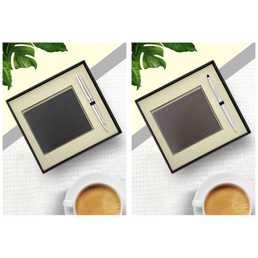 GS51 - Cross Coventry Chrome BP Pen + Leather Card Wallet square catalogue product image