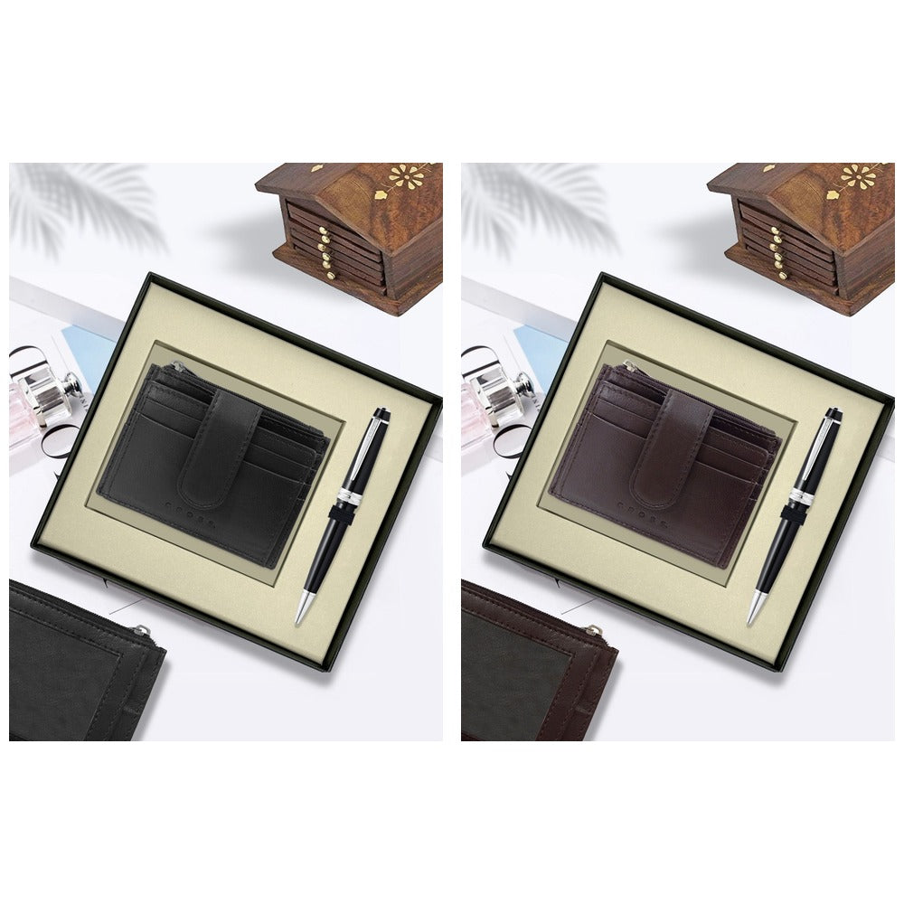 GS55 - Cross Bailey Light Black BP Pen + Leather Card Holder square catalogue product image